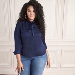 Stella & Dot Tieneck blouse, long sleeve size XXL